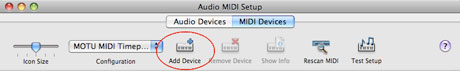 Audio MIDI Setup Add Device
