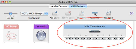 Audio MIDI Setup USB MIDI Interface